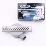 Caniveau de douche rectangulaire 30×6,5 cm en acier inoxydable avec sortie latérale