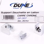 Support Douchette en Laiton Chromé Carré DP-307