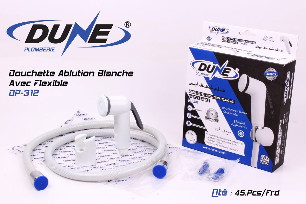 Douchette Ablution Blanche+Flexible DP-312