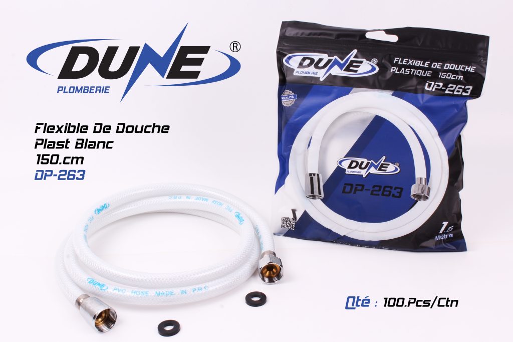 Flexible Douche Plast Blanc 150mm DP-263